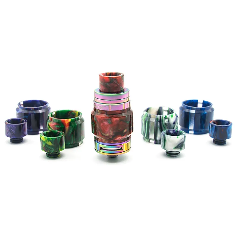 Kit de resina de substituição de 9 estilos Conjunto de lâmpadas de expansão de extensão de gordura com tampas de tubo de resina e ponta de gotejamento para TFV8 Big Baby X Prince Reload CP RTA