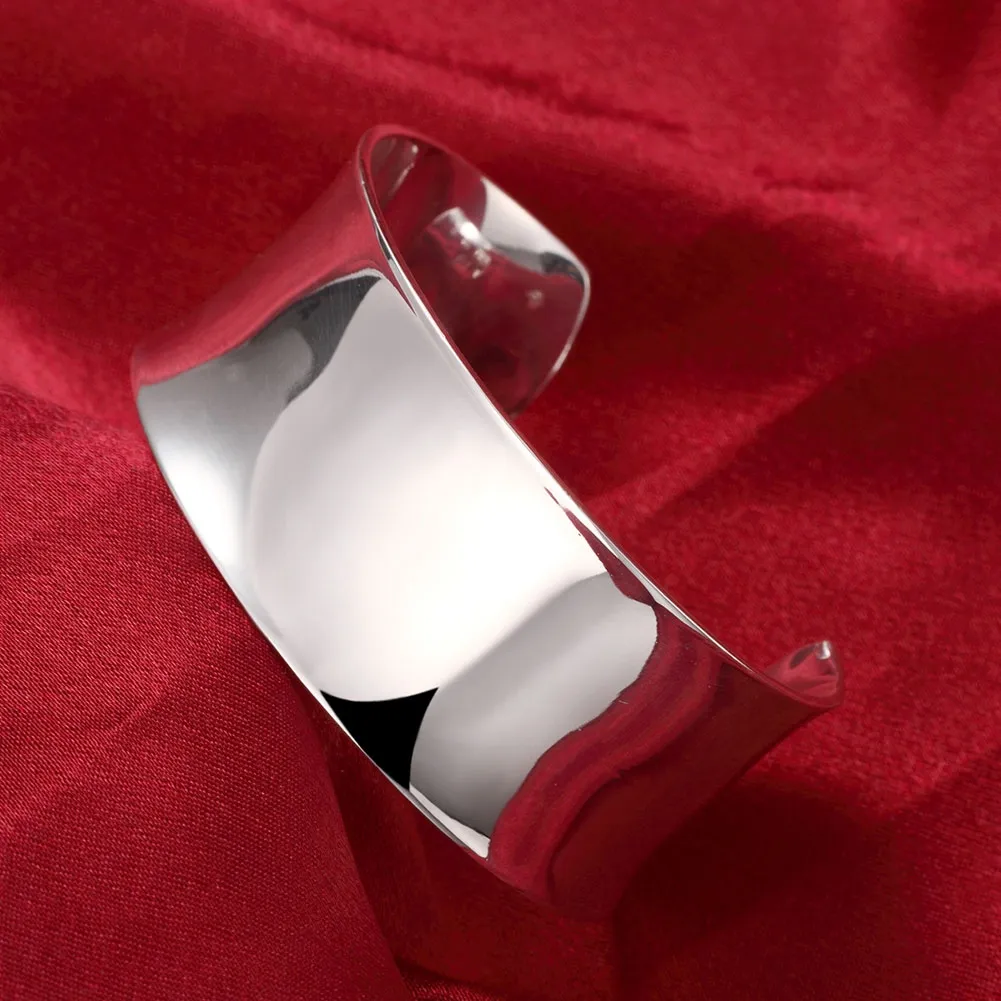 925 Silber Herren und Damen neues extra großes Armband Mode runde Form Silberschmuck Armband Schmuck B0424958747