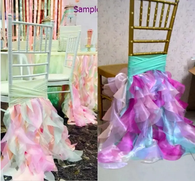 Yeni Varış Için 2018 Dekorasyon Renkli Sandalye Sashes Sandalye Kapakları Örnek Bağlantı Vintage Modern Düğün Malzemeleri