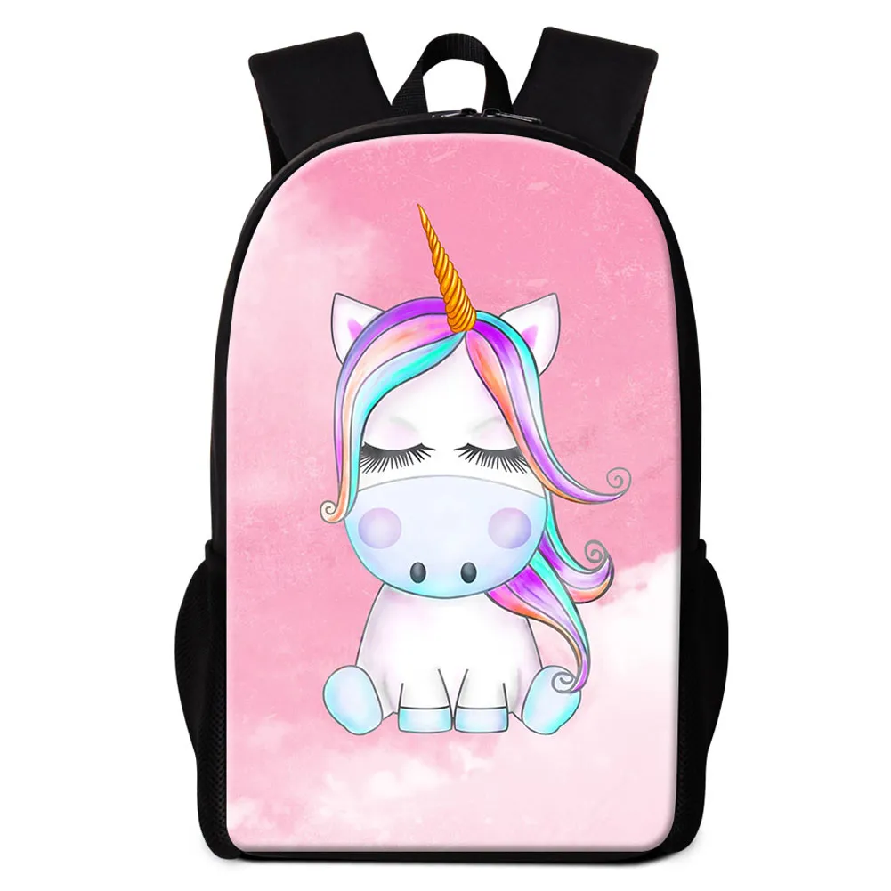 Мультфильм животных Unicorn School рюкзаки для мальчика для мальчика Bookbag пользовательские собственные дизайнерские школы для детей ежедневный Bagpack Kids Ruckack