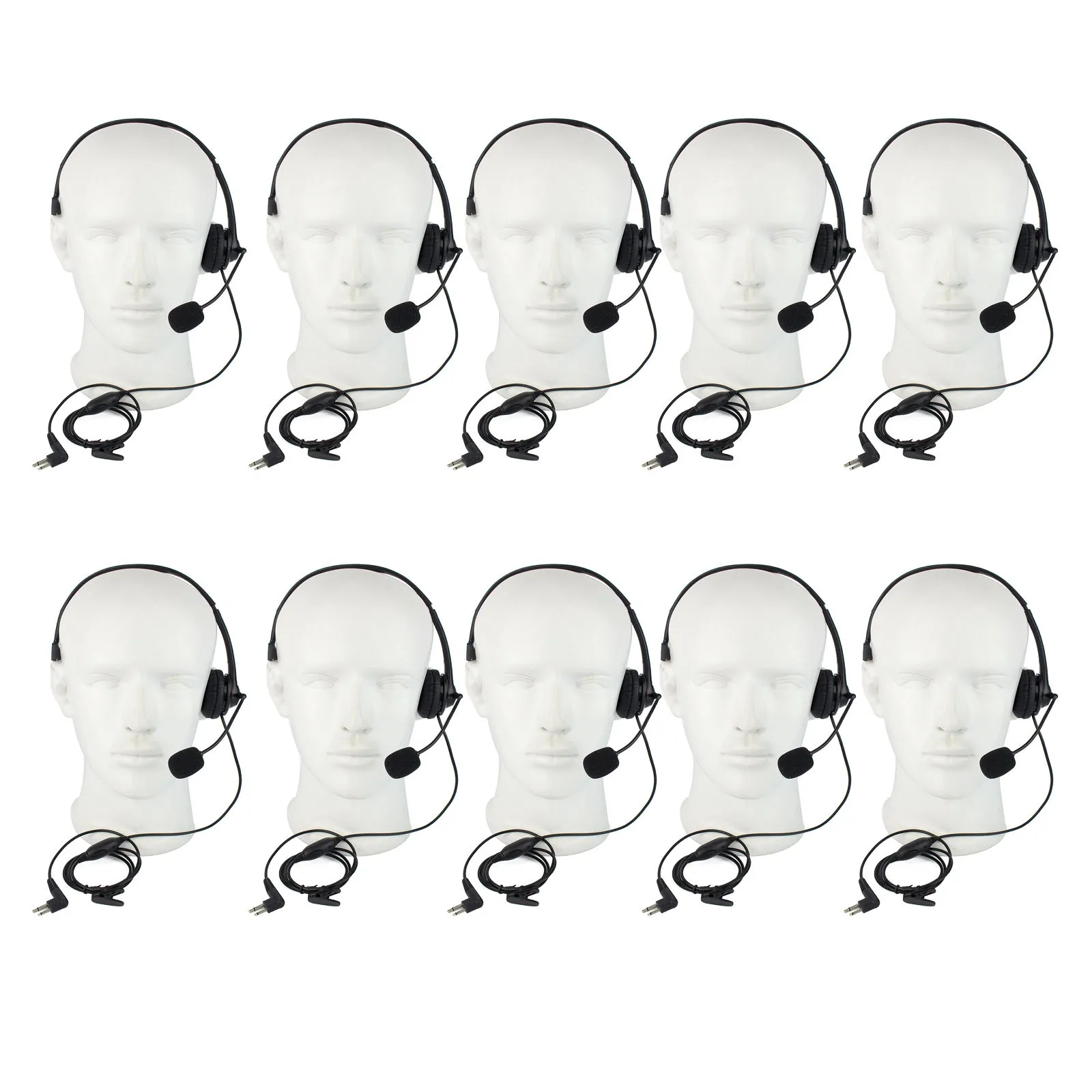 10x 2pin PTT MIC-oortelefoon Headset voor Motorola Walkie Talkie Radio Nieuw + Track No.