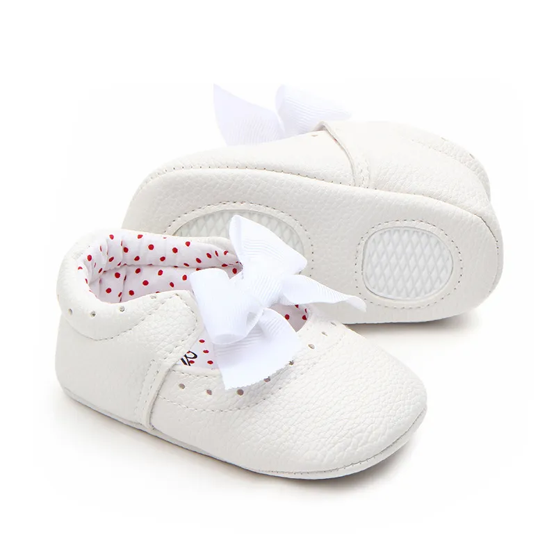Baby Girls Shoes Moccasins Bow Princess Shoes Pu Leather Nealborn Ritant Shoes for Spring Girls من 0 إلى 18 شهرًا