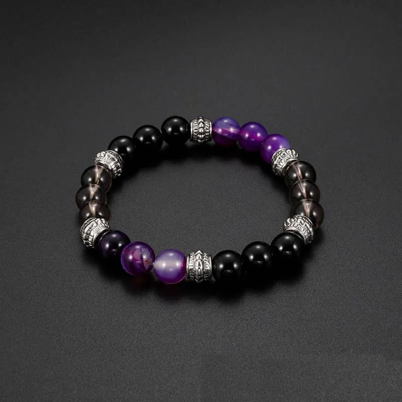 Bijoux à la mode transfert chance violet Bracelet Chakra perles de lave pierre volcanique 8mm perles de pierre naturelle Bracelets pour femme