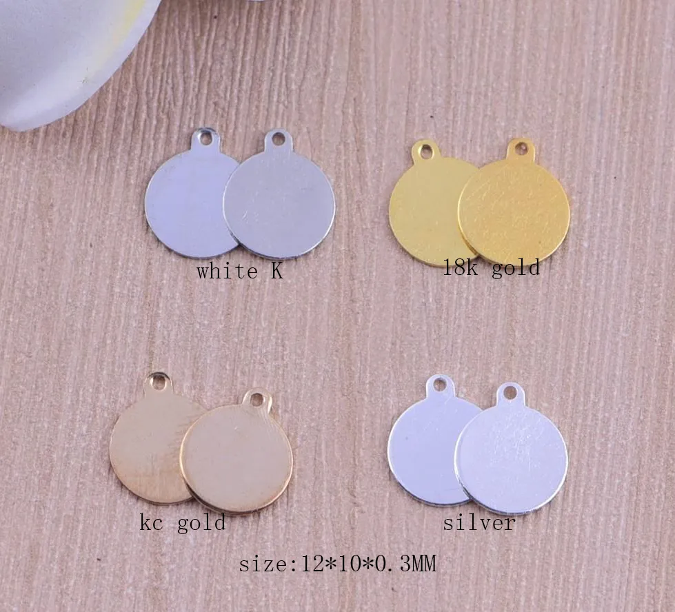 Wholesale Copper Blank Stamping Tags Charms Round copper round charm pendant for handmade jewelry DIY parts
