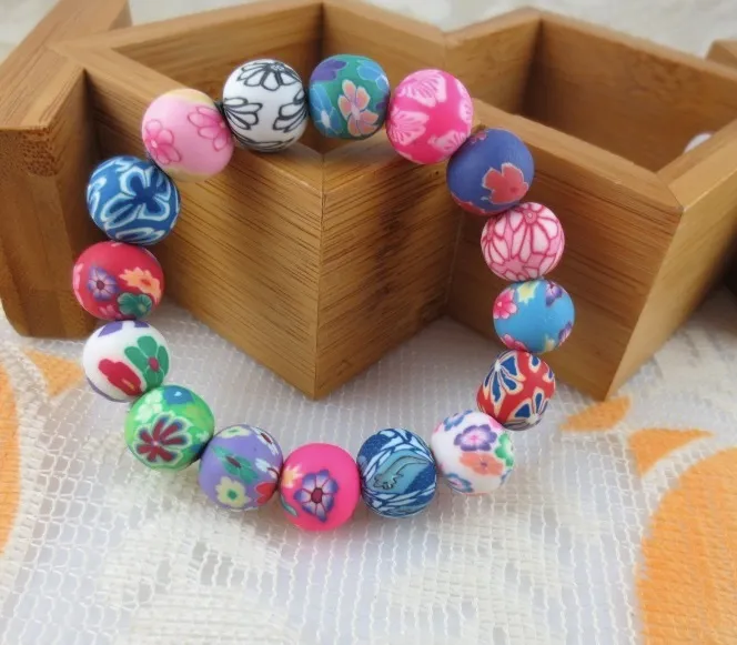 The New Listing Fashion Polymer Clay Beads Lava Stone Bracelets Free Shipping, Wholesale 20pcs Bohemian Beaded Bracelets, Kid's Gift Braclet