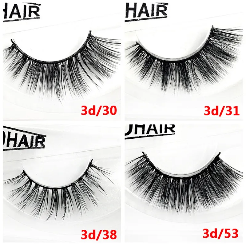 12 styles Selling 1pair/lot 100% Real Siberian 3D Mink Full Strip False Eyelash Long Individual Eyelashes Mink Lashes Extension free DHL