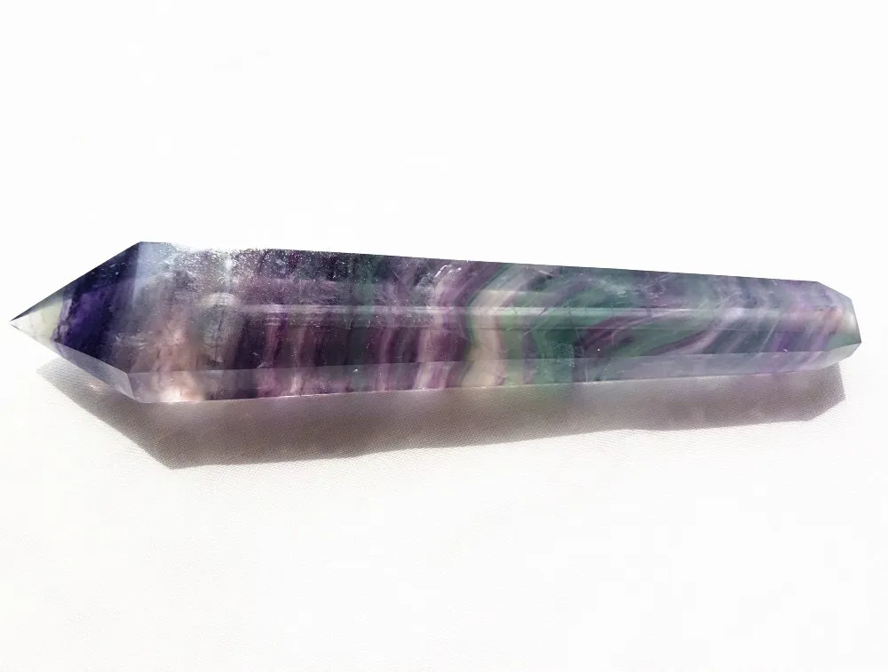 Tubo da 6,8-7,2 pollici con bacchetta di cristallo di fluorite naturale, tubo di fumo, punto di pietra preziosa, con 3 filtri metallici e 1 spazzola la pulizia curativa