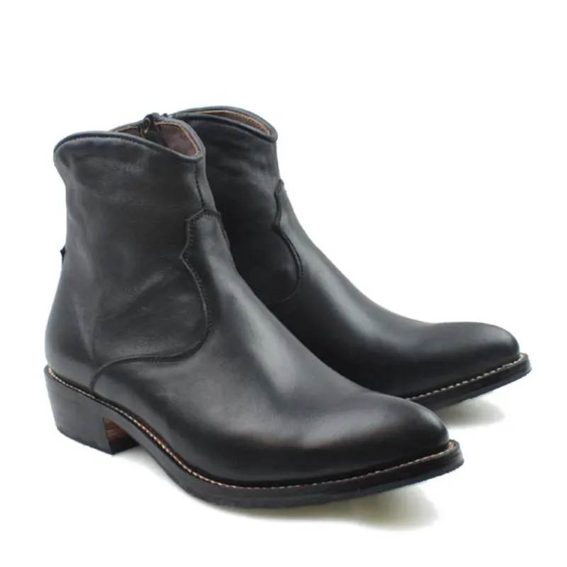 Botas cortas de cuero hombre clearance