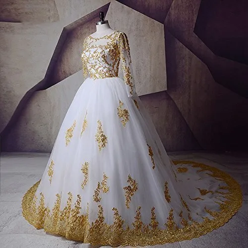 dress gold embroidery long Ana Golden Mexican Embroidered Dress- Vestido Mexicano Bordado Dorado