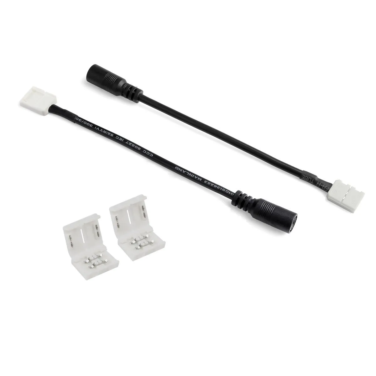 LE 2 piezas Cable adaptador + 2 piezas Juego de conectores de 8 pines de 8 mm para tiras de luces LED de un solo color 3528/2835, tira sin tiras a tira