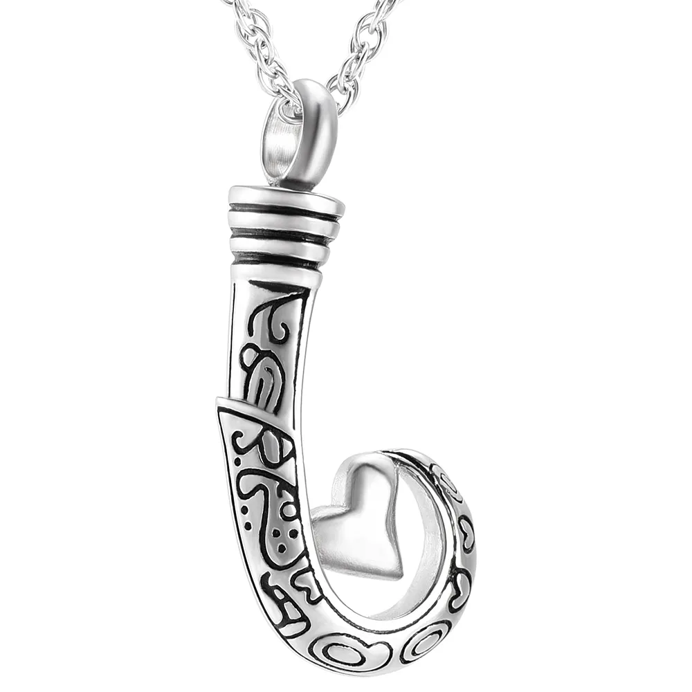 Wholesale cremation jewelry for ashes stainless steel Fish Hook with little Heart memorial keepsakes ashes jewelry