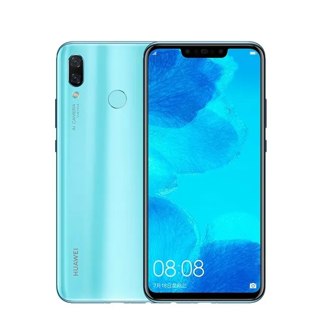 Original Huawei Nova 3 4G LTE Cell Phone 6GB RAM 64GB 128GB ROM Kirin 970 Octa Core Android 6.3" Full Screen 24MP AR 3750mAh Fingerprint ID Face Smart Mobile Phone
