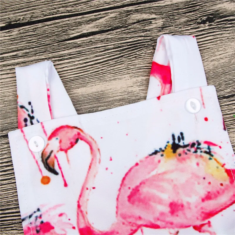 2018 Noworodka Dziewczynka Romper Flamingo Print Bez Rękawów Sunsuit Lato Baby Girl Ubrania One-Sztuk Odzież Niemowlę Odzież dziecięca 0-18m