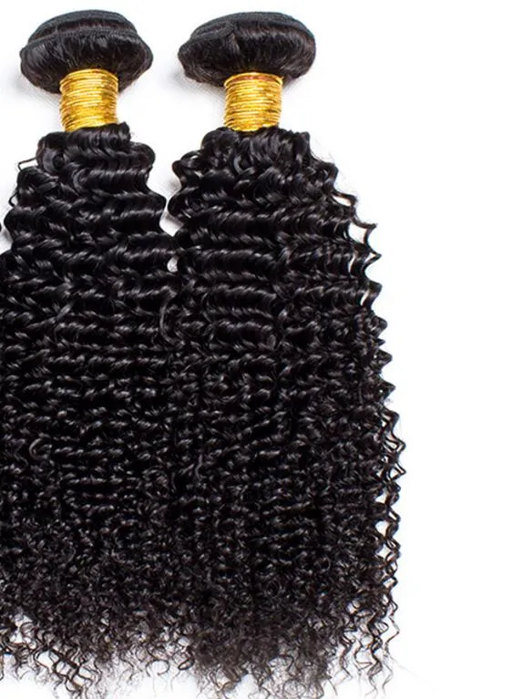 Brasiliansk djupvåg Mänsklig hårbuntar Kinky Curly Weave Weft Peruvian Malaysian Indian Mongolian Virgin Hair Deep Curly Hair Extensions