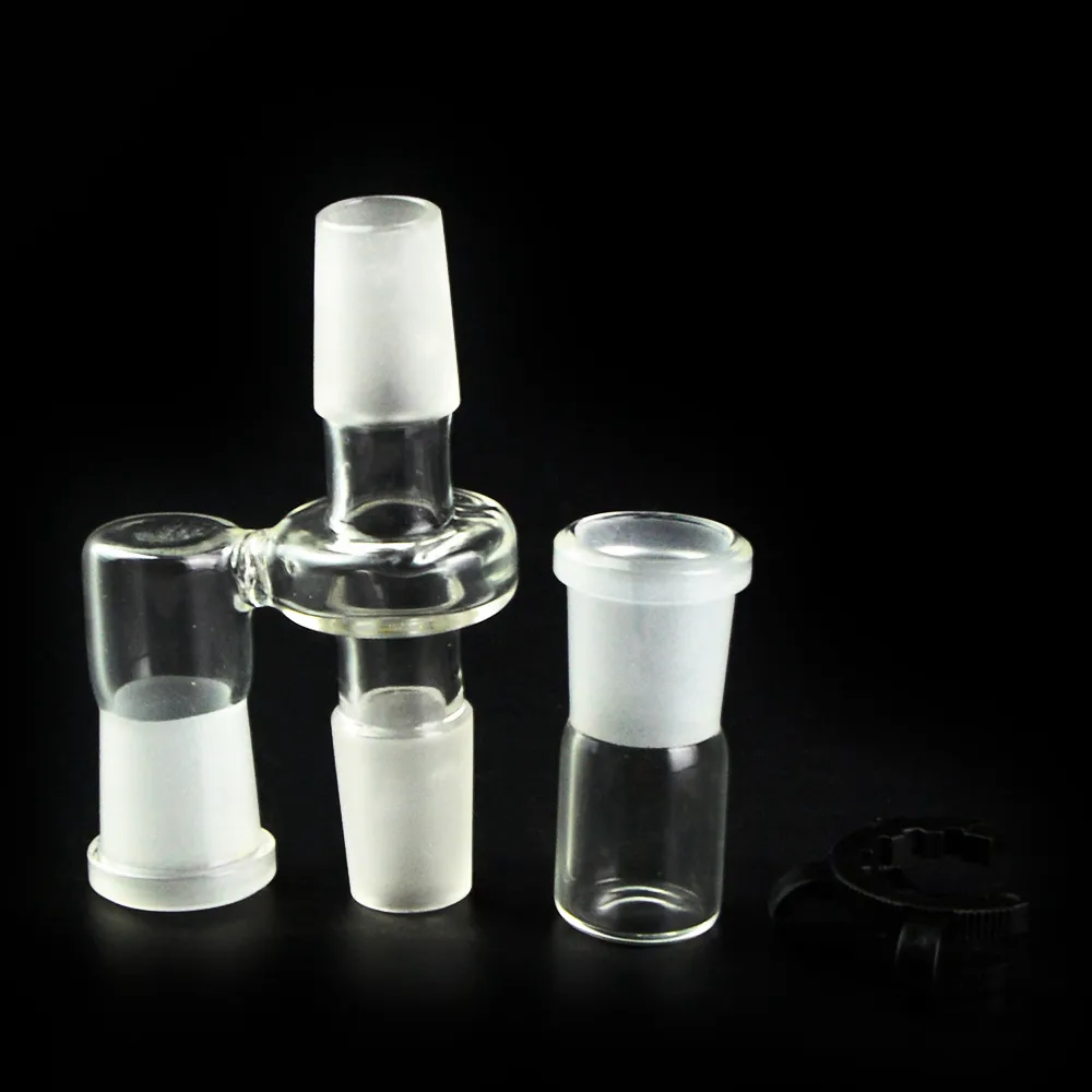 Reclaim Catcher Adapter 14mm 18mm Ashcatcher con clip in plastica tubo dell'acqua in vetro Drop Down Reclaimer Reclaim Ash Catcher Adapter