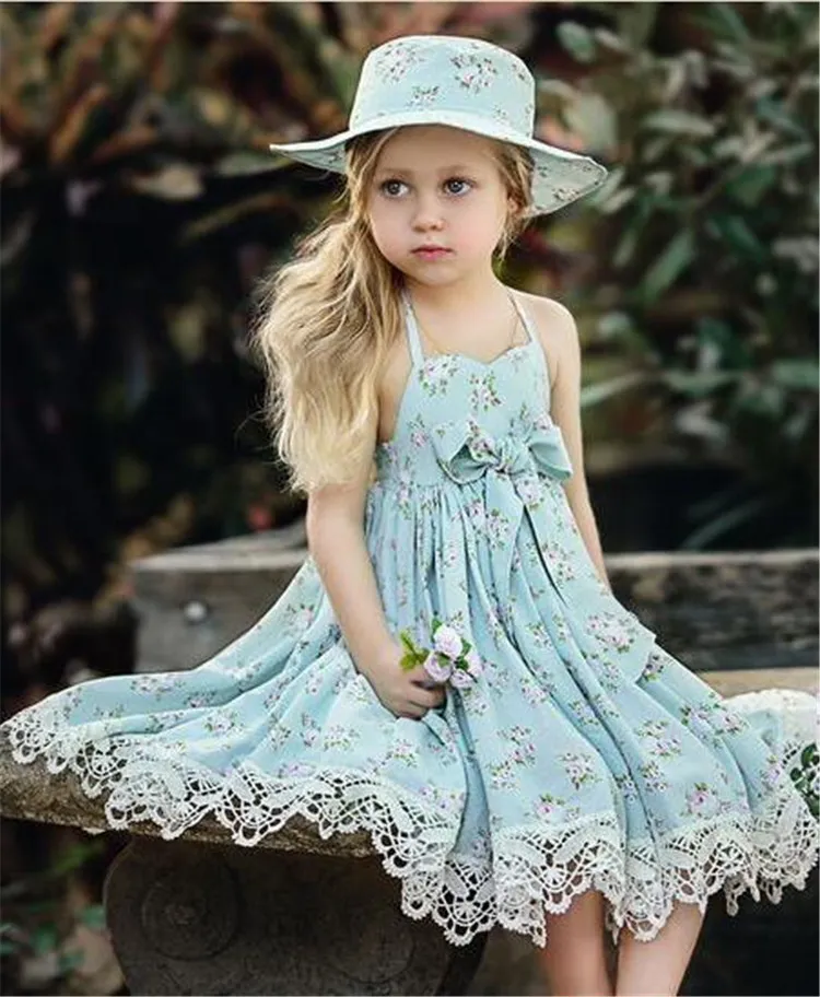 Las Pequeñas Visten El Verano 2018 Vintage Floral Print Party Boda Especial Princess Niños Vestidos Para Niñas Arco De Encaje Traje Ropa Casual De 8,27 € |