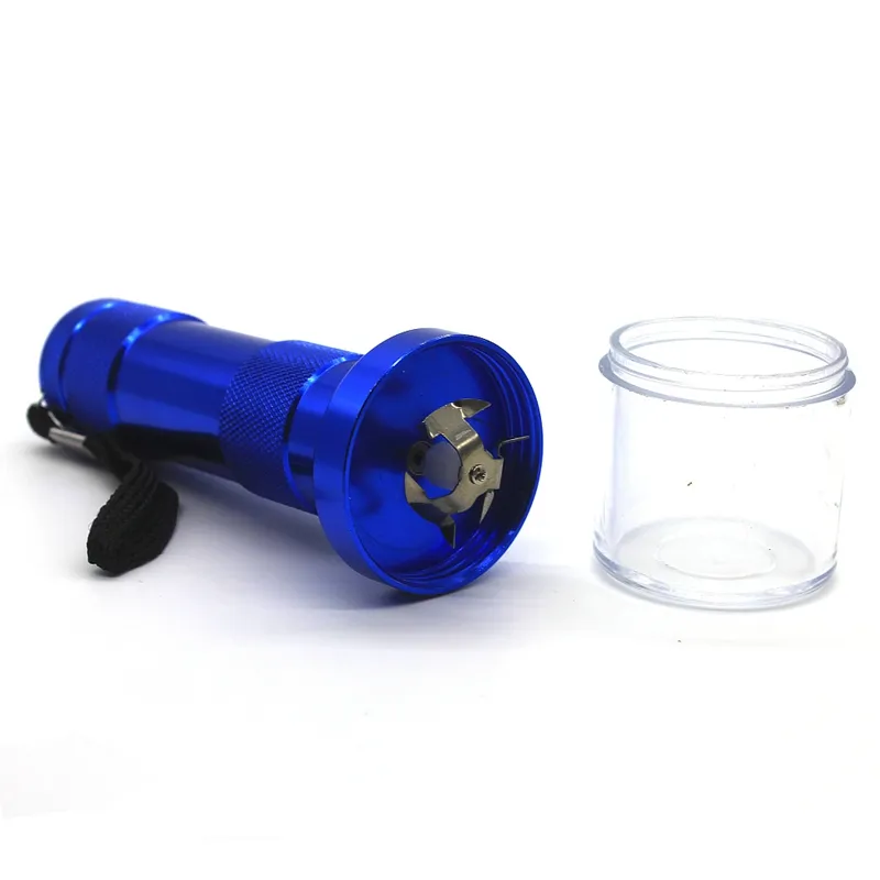 Aluminum Electric Tobacco Grinder Crusher Herb Smoke Grinders Flashlight Pollen Cigarett Aluminum Alloy Metal Handheld Chopper 