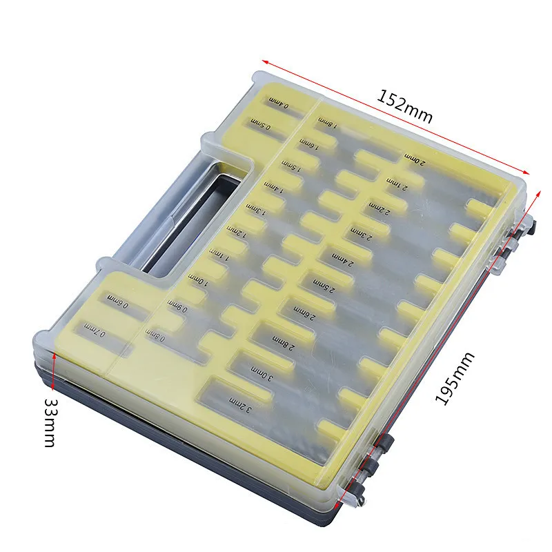 DIY 150ピースのツイストドリルビットツール小型ホールオープナーキット手作りの木工サイズ0.4から3.2mmのプラスチックボックスパッケージ
