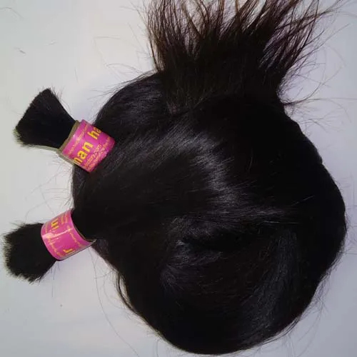 100g人間の編組ヘアバルク1個の横糸ブラジルのまっすぐな髪の延長自然な色の人間の髪の束