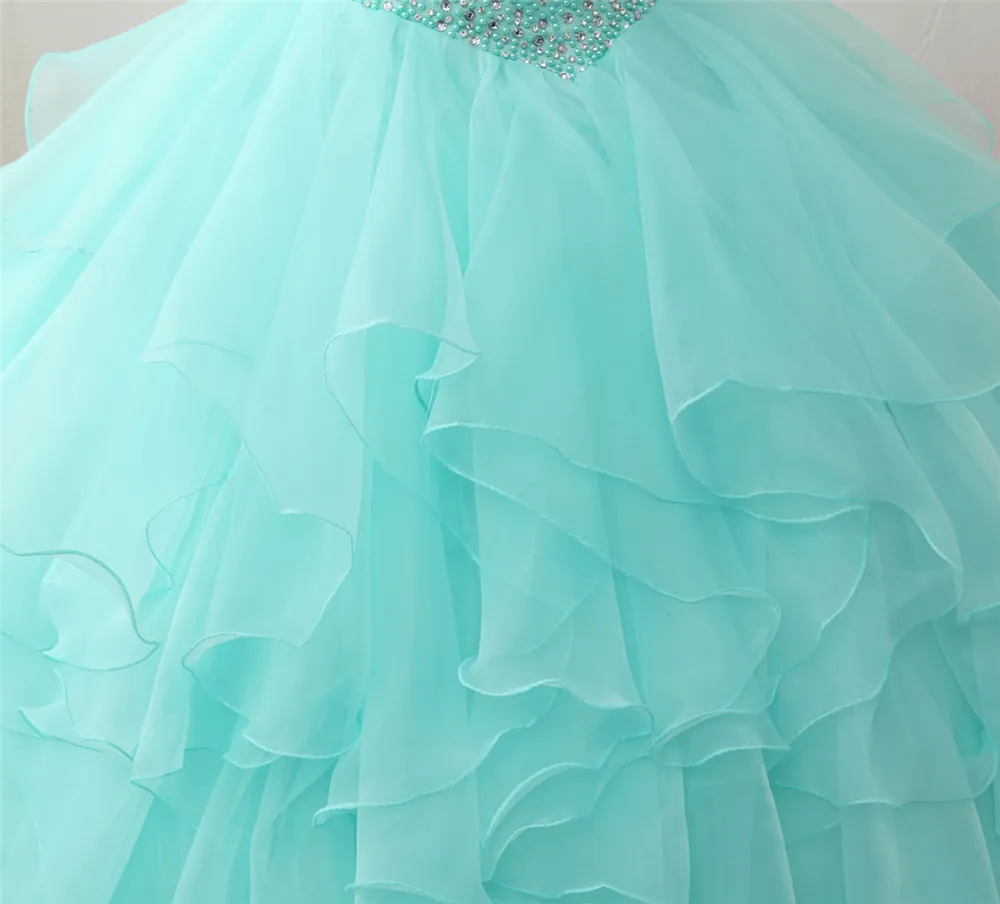 2018 년 새로운 도착 진짜 사진 섹시한 백리스 크리스탈 공 가운 Quinceanera 드레스와 Quinceanera Dress veading Sweet 16 Dressido Debutante Gowns BQ126