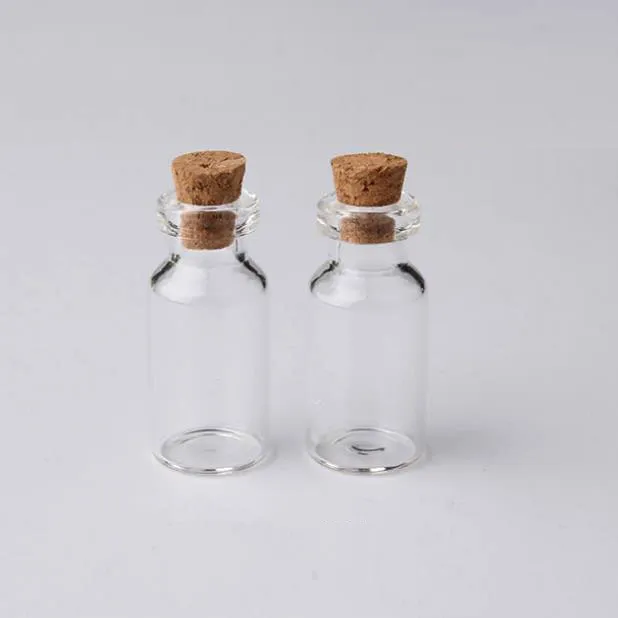 Flacons de 2 ml Bouteilles en verre transparent avec bouchons Mini bouteille en verre Bouchon en bois Pots d'échantillons vides Petits 16x35x7mm HeightxDia Bouteilles de souhaits artisanales mignonnes