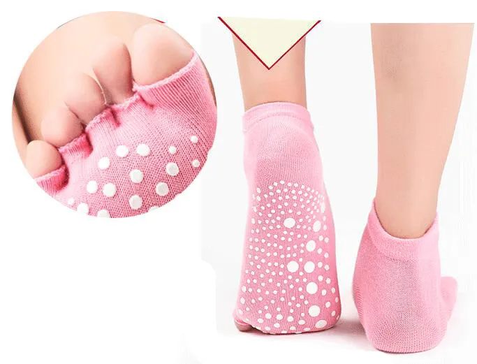 Women's Low Rise Half Toe Grip Non-Slip for Ballet Yoga Pilates Barre Toe  Socks Girl Fashion Sport socks kids sock