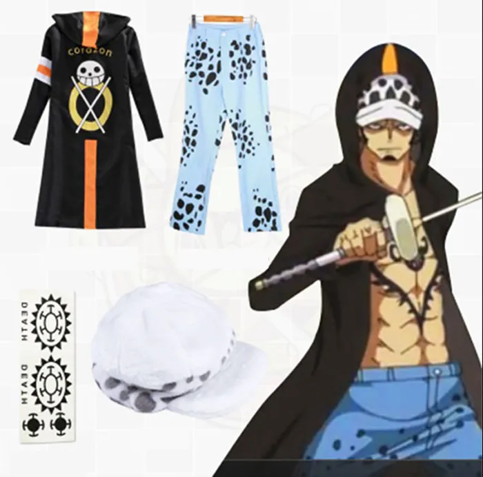 2018 Nuovo set di costumi cosplay di Trafalgar Law in un unico pezzo