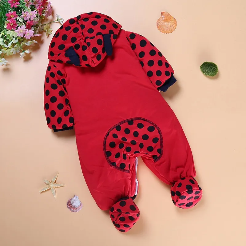 Nouveau-né bébé barboteuses 2018 hiver chaud filles vêtements corail polaire garçon vêtements dessin animé ours à capuche vers le bas Snowsuit infantile combinaisons1545314