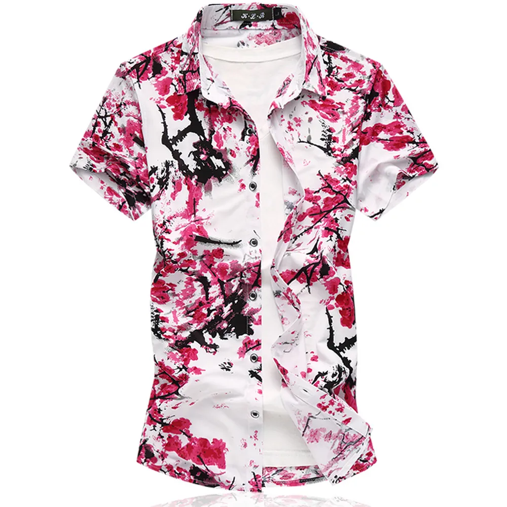 Moda Drukowane Koszule Mężczyźni Hawajska Koszula Lato Krótki Rękaw Casual Topy Coon Wysokiej Jakości Duży Rozmiar 5xl 6XL 7XL Męskie ubrania