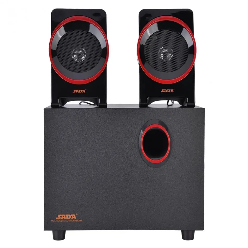 Trä kombination mini USB 2.1 Wired Computer Speakers Bass Music Högtalare Subwoofer för mobiltelefon Laptop PC Universal SL-8018