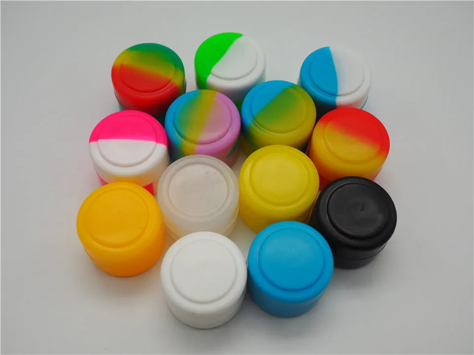 Anti -aanbak wax containers siliconen doos 2 ml siliciumcontainer voedselkwaliteit potten dab gereedschap opslagpotolie houder voor verdampervape FDA goedgekeurd