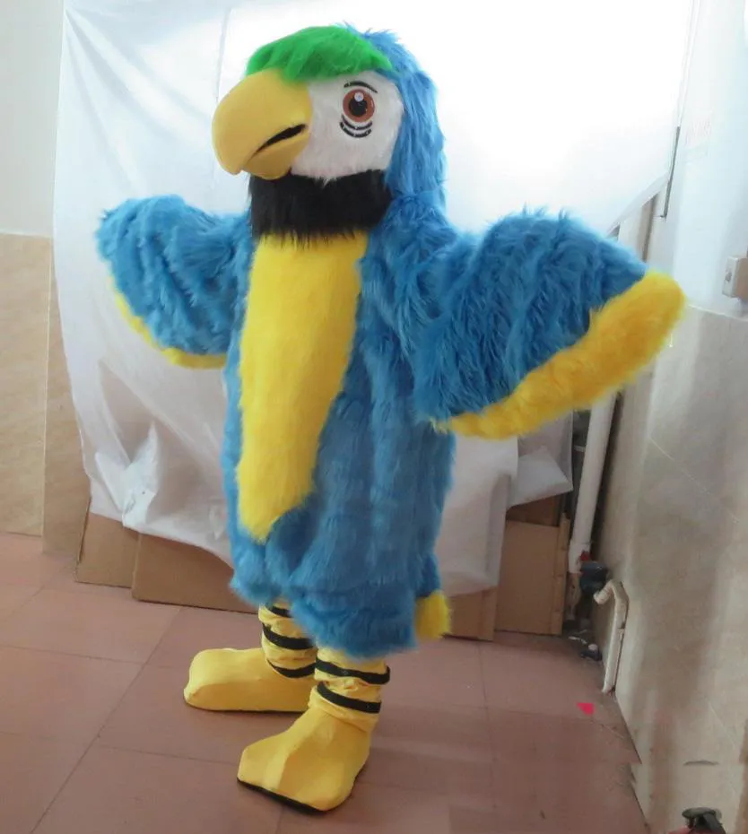 2018 Costume da mascotte pappagallo adulto caldo di alta qualità con un mini ventilatore all'interno della testa