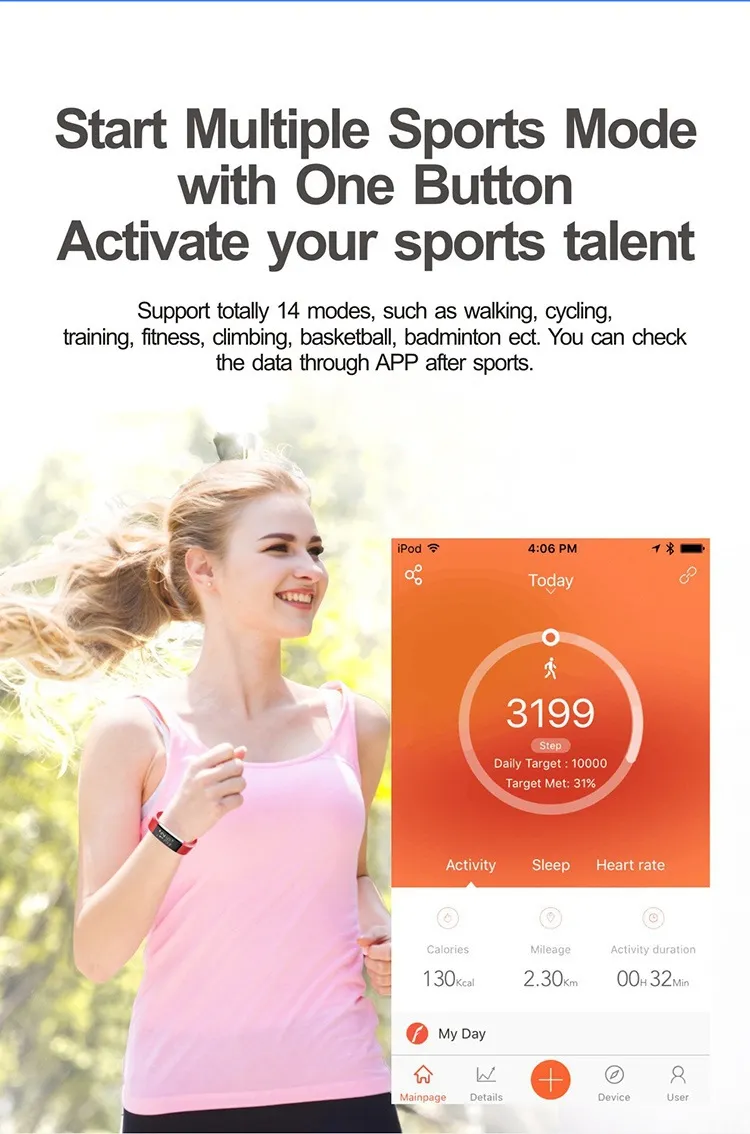 ID115 HR Plus Smart Wristband Fitness APP GPS Activity Tracker Smart