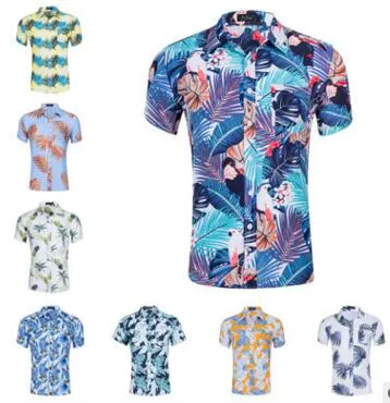 27 disegni!!! T-shirt Da Uomo Estate Spiaggia Manica Corta In Cotone Stile tropicale vacanza Stampa Floreale Tees polo camicie a maniche corte polo camicie