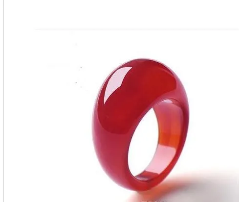 Offres spéciales bague en cristal de jade bagues de mariage ue jolis bijoux bagues en jade rouge bague en agate bague en gros