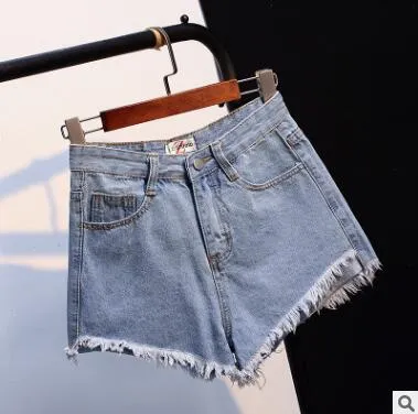 Nieuwe Trend Zomer Kort voor Dames Hoge Taille Denim Shorts Dames Casual Rits Tassel Fringe Jeans Shorts Pocket Mini Shorts