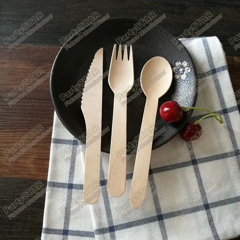 18xxx #, 6 "inç 16 cm ahşap çatal kaşık bıçak spork Tek Kullanımlık Kaşığı Kahve kepçe Dondurma Çatal Sofra Takımı Çevre Dostu EXW / FOB ŞARTLARI