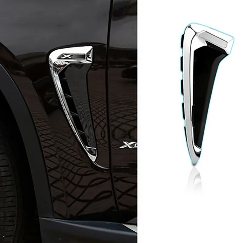 2 sztuk ABS Car Front Fender Side Air Vent Naklejki Pokrywa Wykończenia Car-Stylizacji Dla BMW X Series X5 F15 X5M F85 Shark Skrzela Side Vent Naklejki Akcesoria