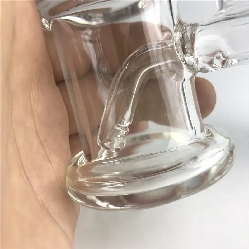 Neue 6-Zoll-14-mm-Bong-Glaswasserpfeifen mit 14-mm-Außenglasschale, dicke Recycler-Becher-Bongs zum Rauchen