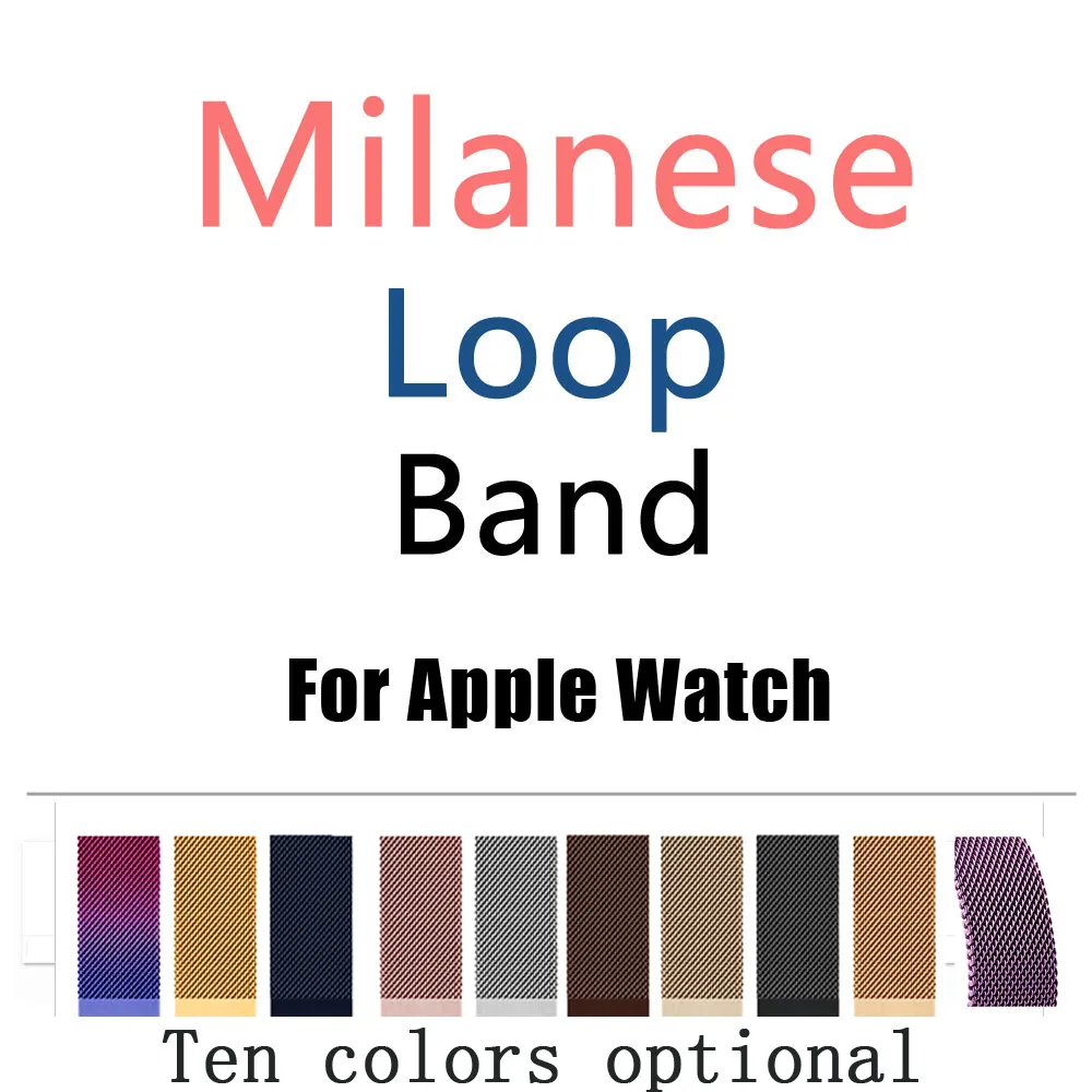 Nuova vendita Loop Band Milanoese Apple Watch 38 / 42mm Series 1/2/3 Cinturino in acciaio inossidabile Cinturino in metallo Orologio da polso di ricambio