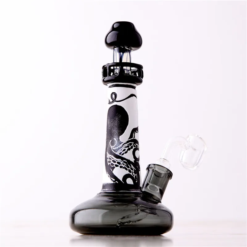 Verre Eau Bong Octopus 14.4mm Femelle Joint Phare Forme Narguilé Borocilicate Dab Rig Pipe