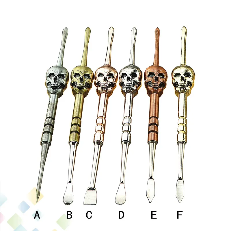 Skull Wax Dabber Tool 6 Colors 120MM Changeable Disassembled Dab Jar Tools Metal Titanium nail for dry herb Vape Atomizer Tank DHL Free
