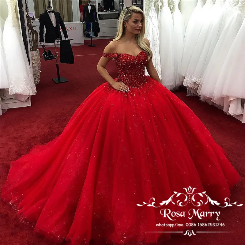 Cristales de lujo Dulce 16 Vestidos de quincea era 2020 Vestido de fiesta con hombros descubiertos Vestidos de mascarada de talla grande 15 a os