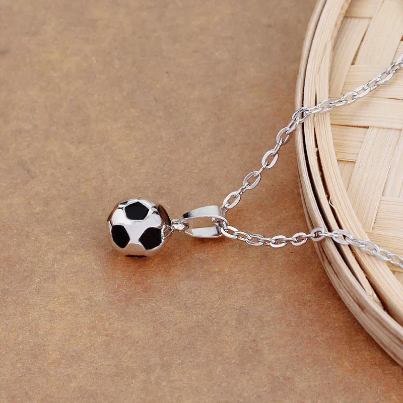 Großhandel Neue Mode Fußball Charme Anhänger Halsketten Personalisierte Sport Team Geschenk Schmuck für Jungen Kostenloser versand