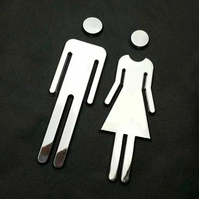 Adhesive MEN WOMEN Toilet Door Sign Bathroom Restroom WC Door Sign for WC Toilet Door Sign Sticker