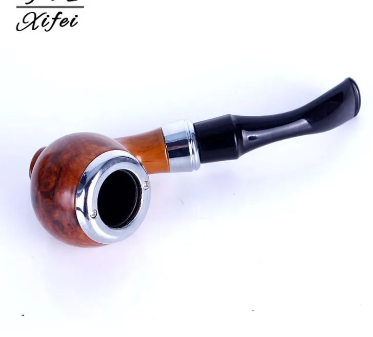 Creative high profile imitated solid wood grain bent resin pipe filter portable cigarette filter