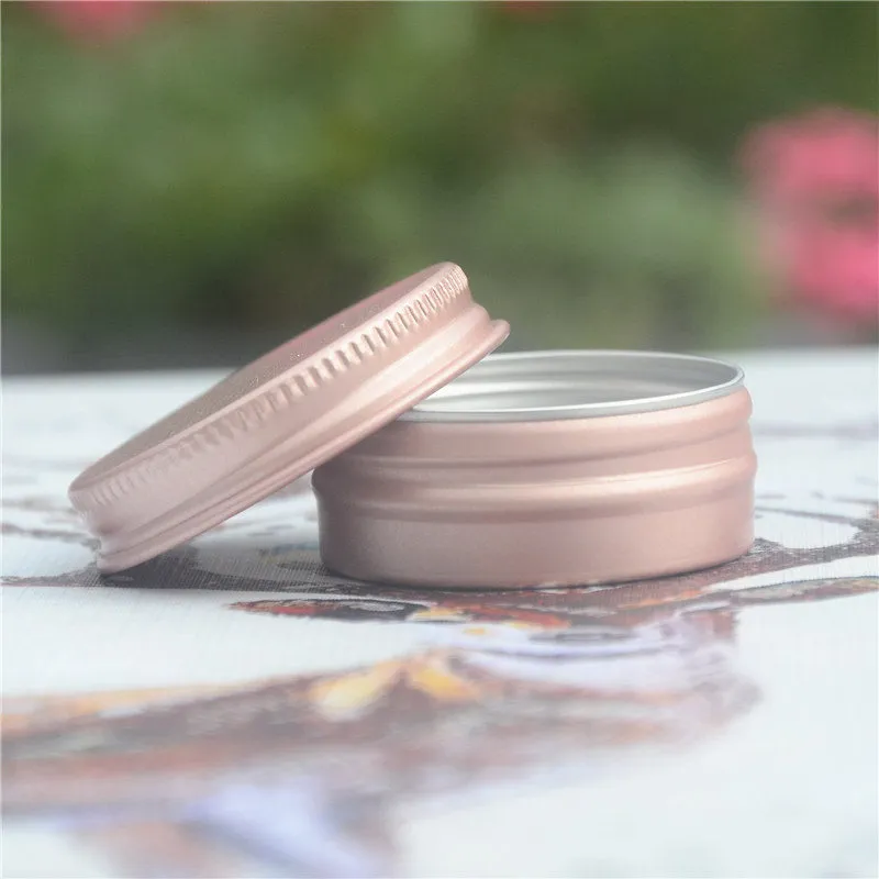 10g 15g tomt återfyllningsbar aluminiumburkar Förpackning Rose Gold Rosa metall Tenn Batom Cream Lotion Cosmetic Containers F1097