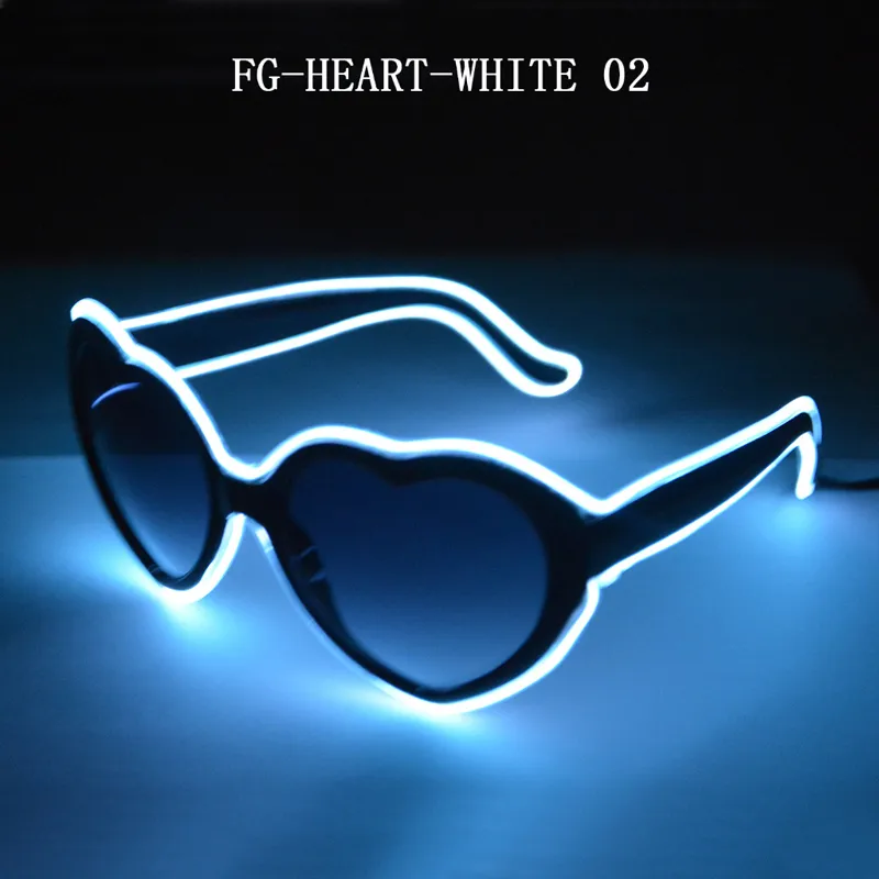 Heart-shaped Light eyeglasses el wire Cold light line glasses with 3V Driver For Night Club Wedding make-up party