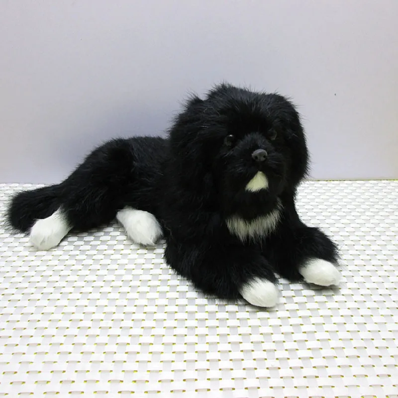 Realistic Lifelike Pekingese Stuffed Animal with Real Fur