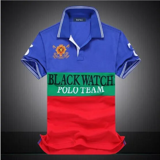 Merk Designer-Mannen Korte Mouw T-shirt Merk Polo Shirt Mannen Dropship Goedkope Beste Kwaliteit Black Watch Polo Team # 1419 gratis verzending